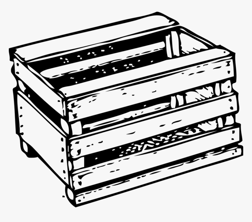 Crate, Wooden, Box, Packaging, Package, Transport - Drawing Of A Crate, HD Png Download, Free Download