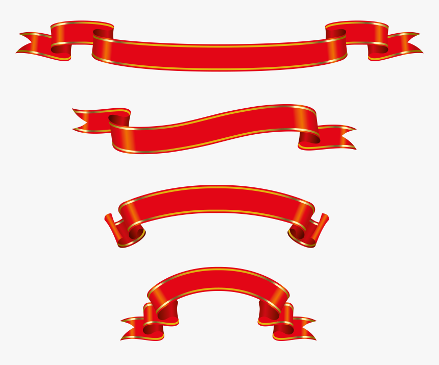 Red Ribbons Vectors Free Download - Red Ribbon Vector Png Hd, Transparent Png, Free Download