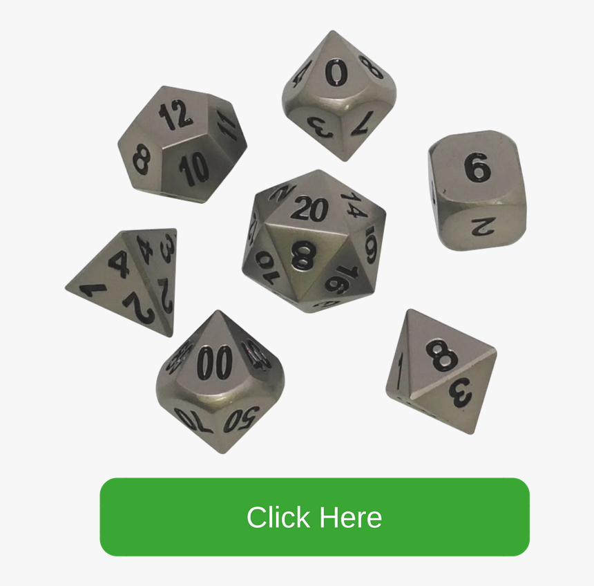 Dull Silver Color With Black Numbers Metal Dice - Dice Game, HD Png Download, Free Download