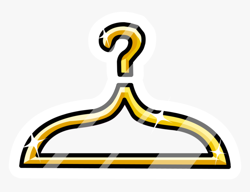 Golden Hanger Pin Icon - Gold Clothes Hanger Png, Transparent Png, Free Download