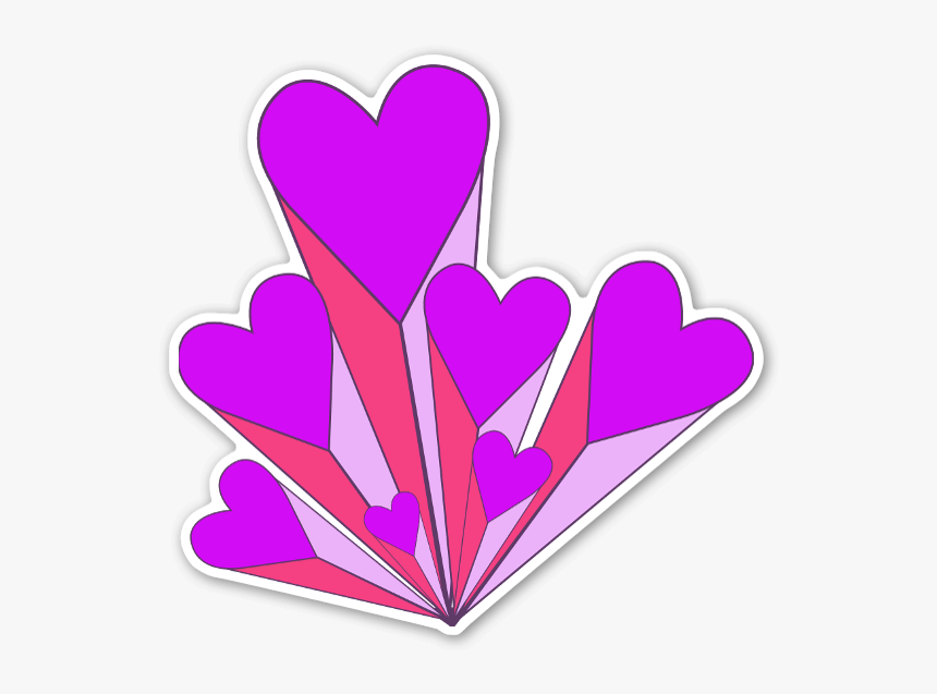 Hearts Coming At You Pink Shooting Hearts Sticker - Heart, HD Png Download, Free Download