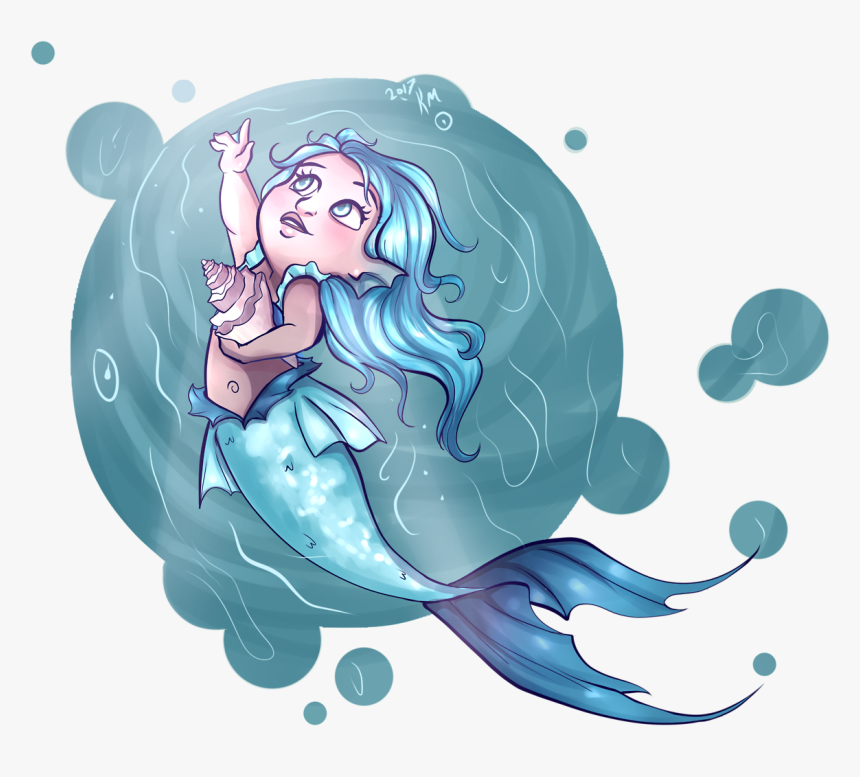 Transparent Baby Mermaid Png - Illustration, Png Download, Free Download