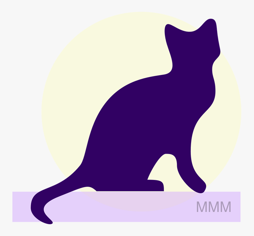Cat, Moon, Purple, Night, Dark - Transparent Transparent Background Cat Silhouette, HD Png Download, Free Download