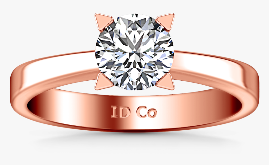 Solitaire Engagement Ring Icon 14k Rose Gold - Ring, HD Png Download, Free Download