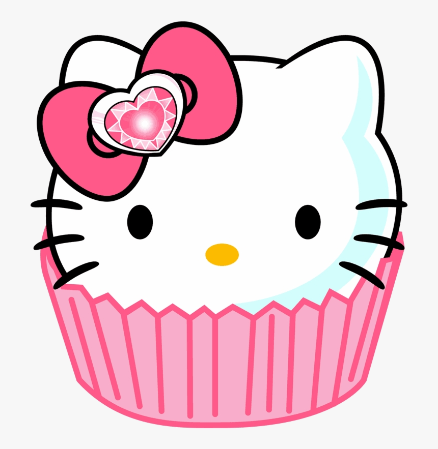 Hello Kitty Birthday Clip Art Pink Clipart Image Beautiful - Hello Kitty Cupcake Coloring Pages, HD Png Download, Free Download