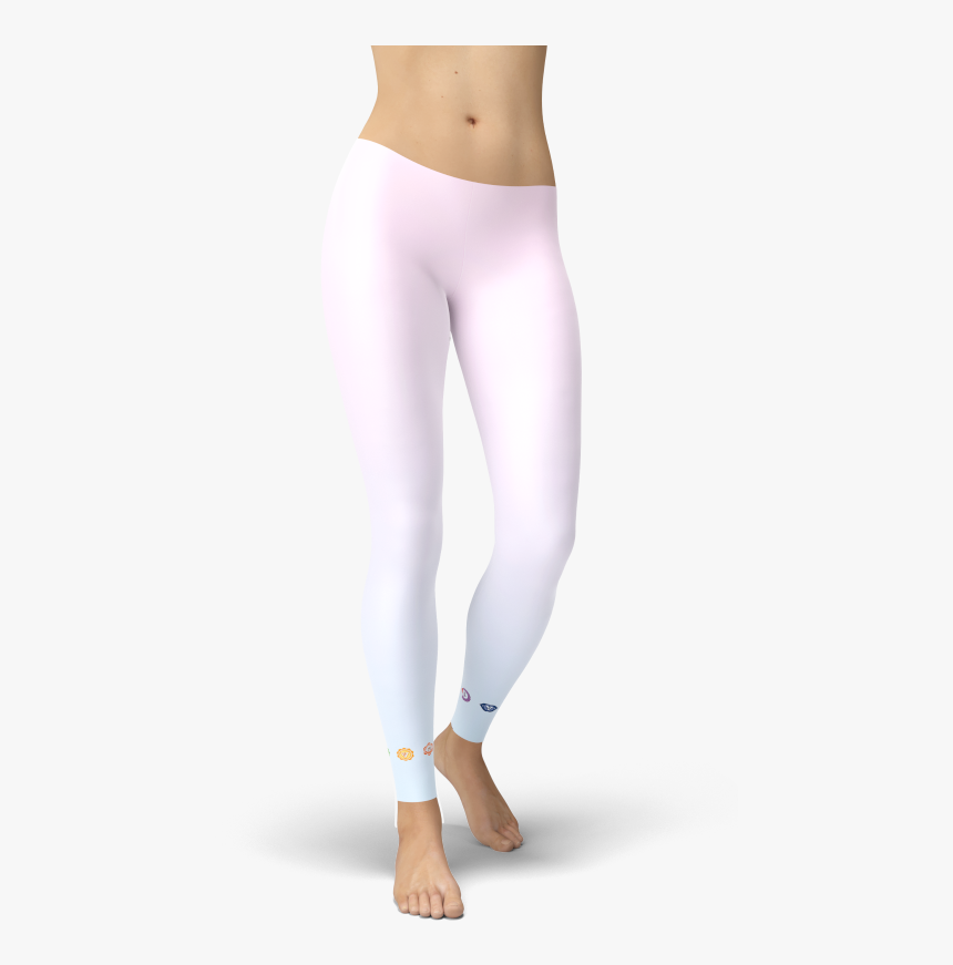 Pink To Azure Leggings With Chakra Symbols At The Ankles - Leggings, HD Png Download, Free Download