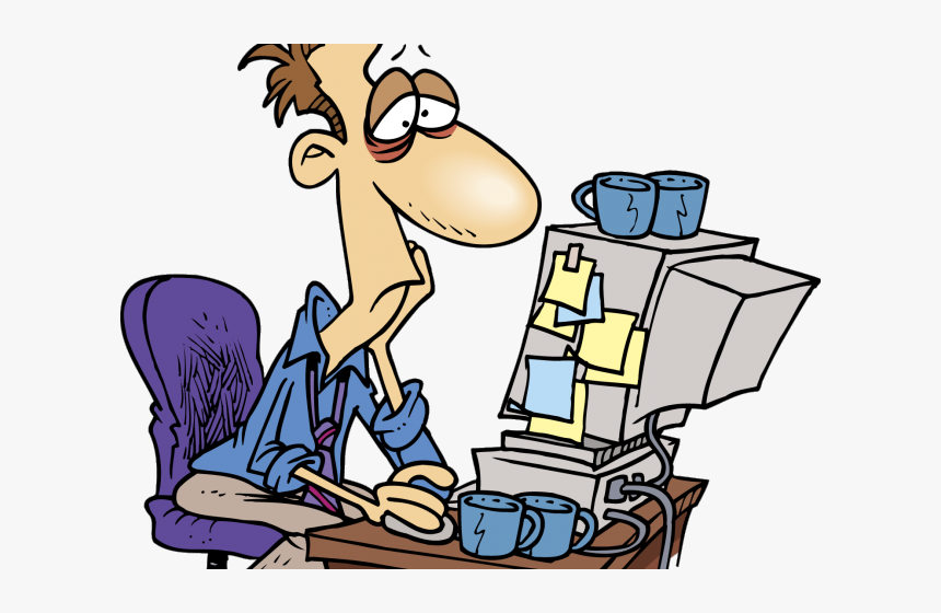 People Clip Art Free Huge Freebie - Tired At Work Cartoon, HD Png Download, Free Download