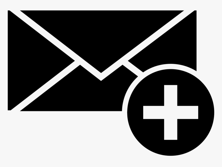 Envelope Silhouette With Add Button - Glyph Mail, HD Png Download, Free Download