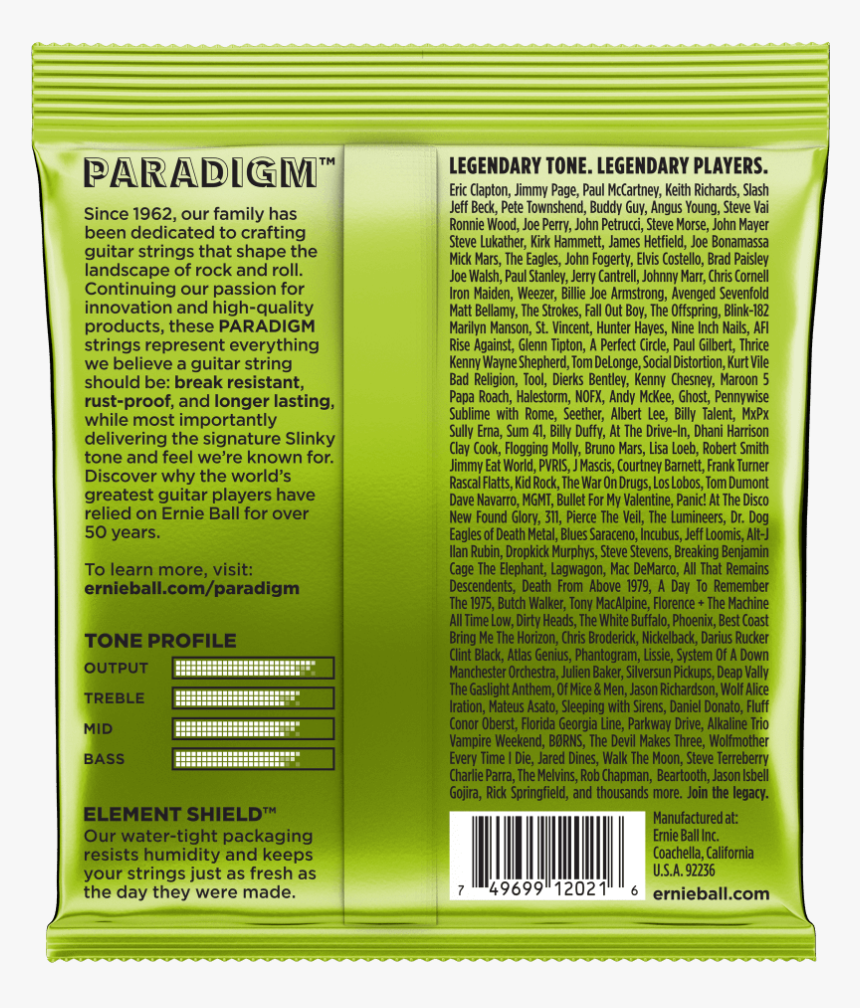Ernie Ball Strings Backside Package, HD Png Download, Free Download