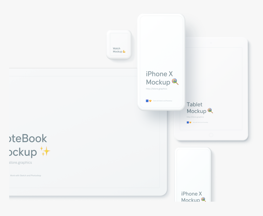 White Device Mockups, HD Png Download, Free Download