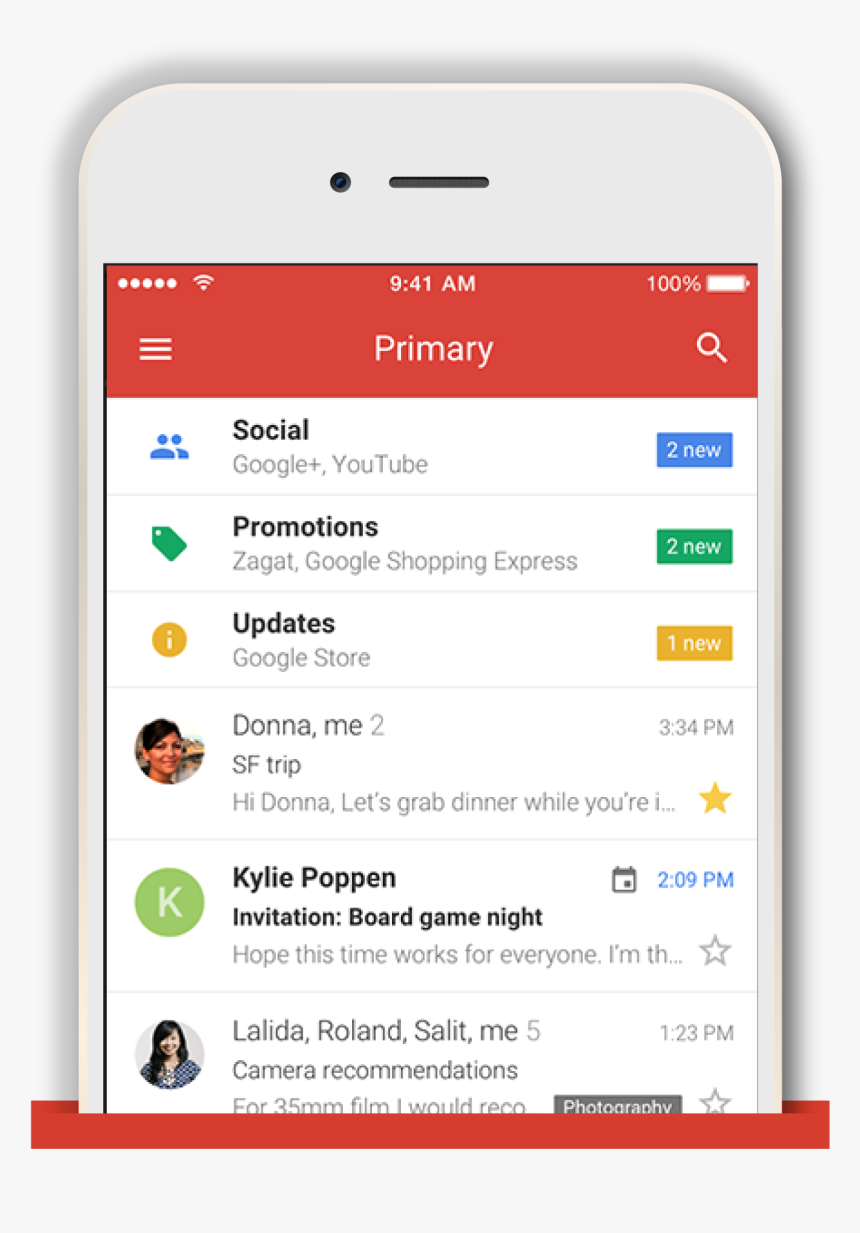 Gmail On Phone Mockup, HD Png Download, Free Download