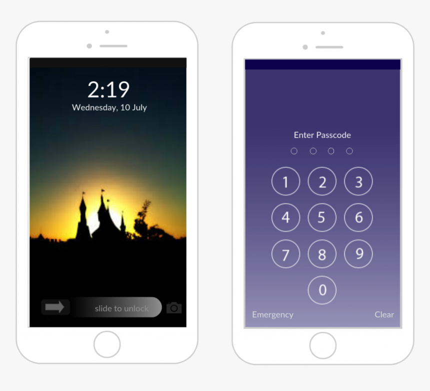 Iphone Lock Screen Mockup - Lock Screen, HD Png Download, Free Download