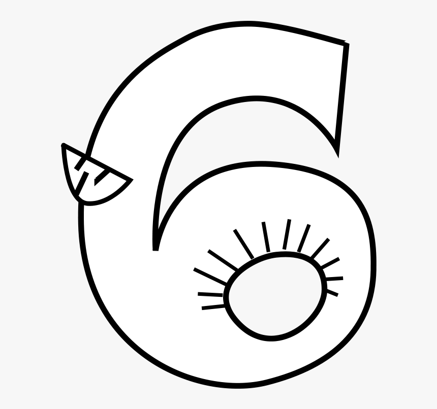 Animal Number Six Outline Svg Clip Arts - Circle, HD Png Download, Free Download