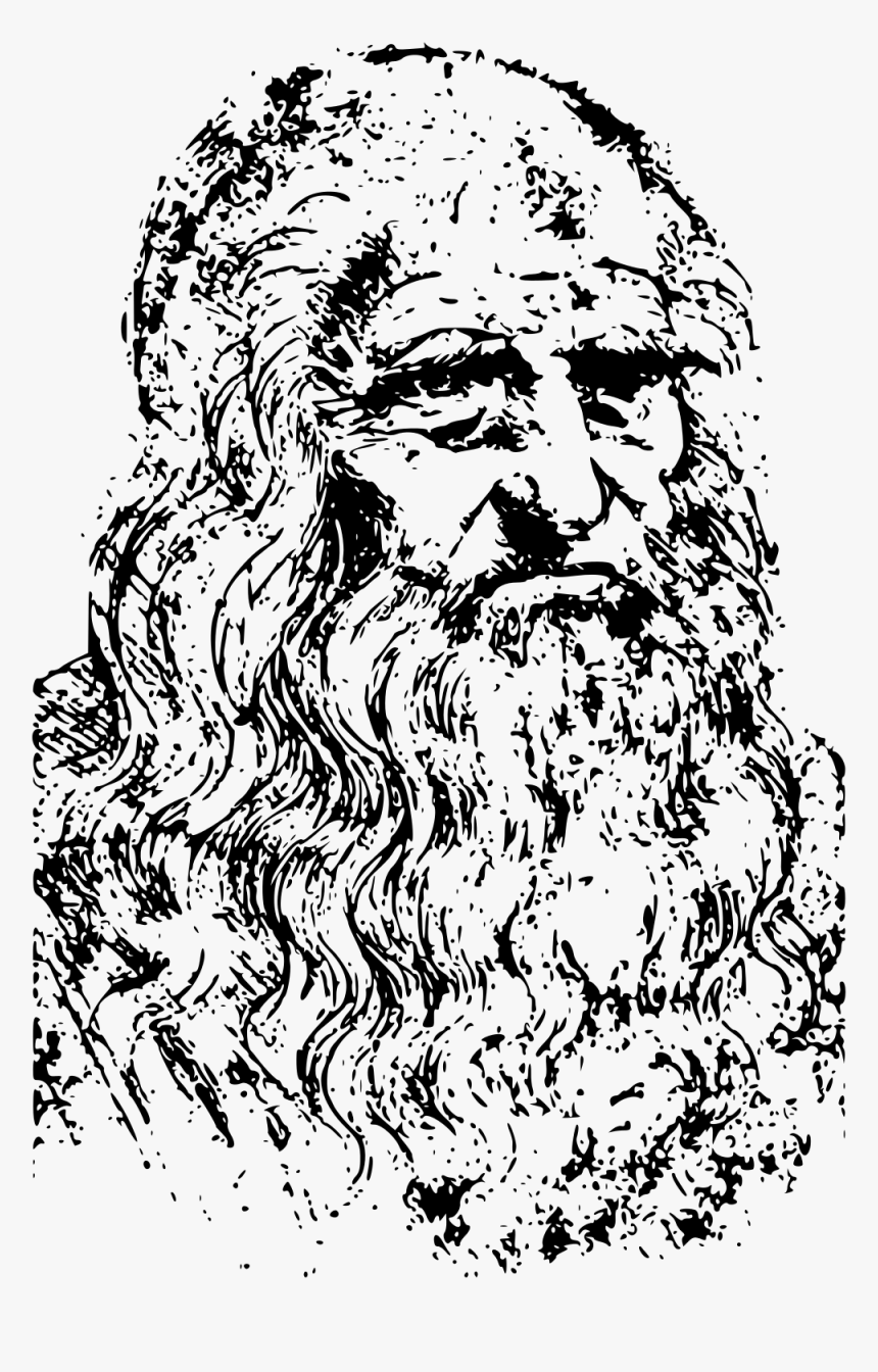 Leonardo Da Vinci Self-portrait Outline, HD Png Download, Free Download