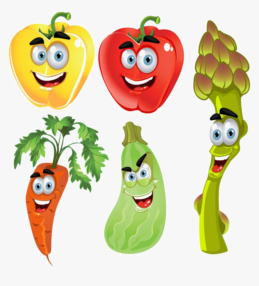 Animated Vegetables Cliparts - Cartoon Fruits And Vegetables Clipart, HD Png Download, Free Download