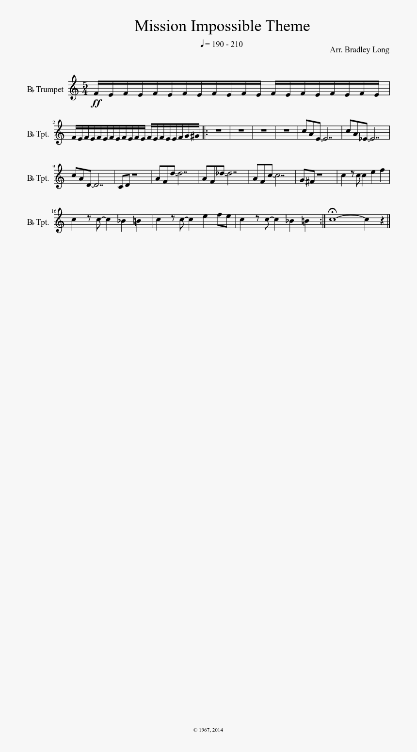 Mission Impossible Theme Trumpet, HD Png Download, Free Download