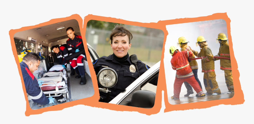 Picture Of 3 Paramedics With A Gurney - First Responders, HD Png Download, Free Download