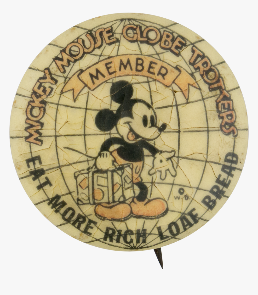 Mickey Mouse Globetrotters Club Button Museum - Cartoon, HD Png Download, Free Download