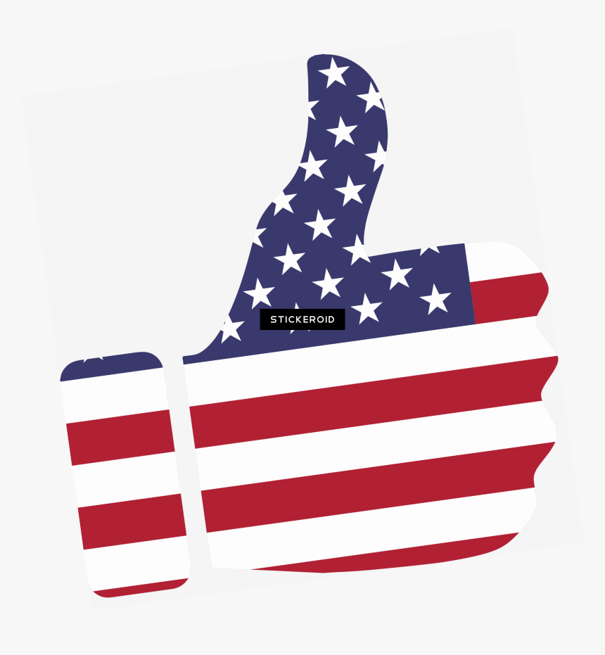 Thumb Up American Flag - Cartoon Transparent Background American Flag, HD Png Download, Free Download