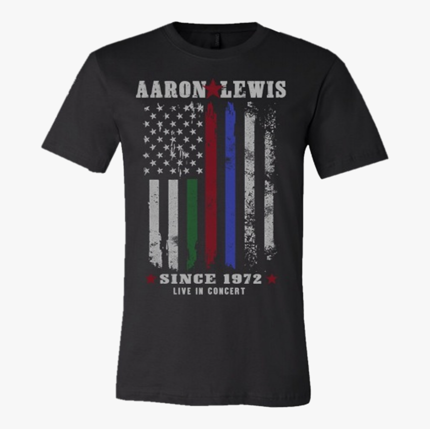 Aaron Lewis First Responders Black Tee- Live In Concert - Back The Blue Flag T Shirt, HD Png Download, Free Download