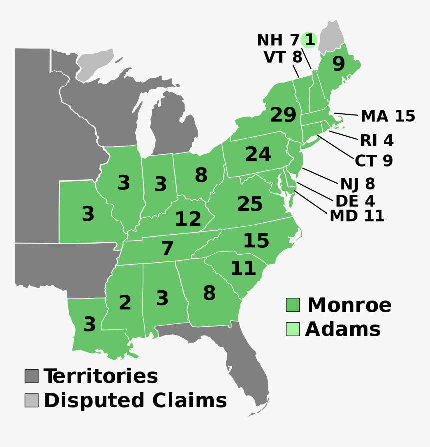 Electoral College Map 1824, HD Png Download, Free Download