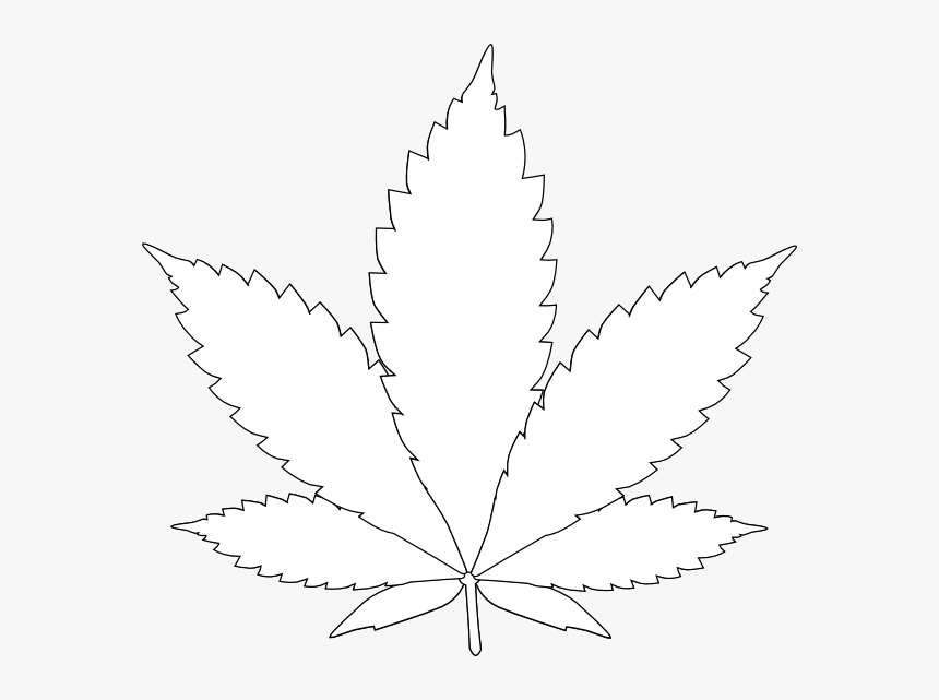 Black And White Marijuana Leaf Clipart , Png Download - Leaf Weed, Transparent Png, Free Download