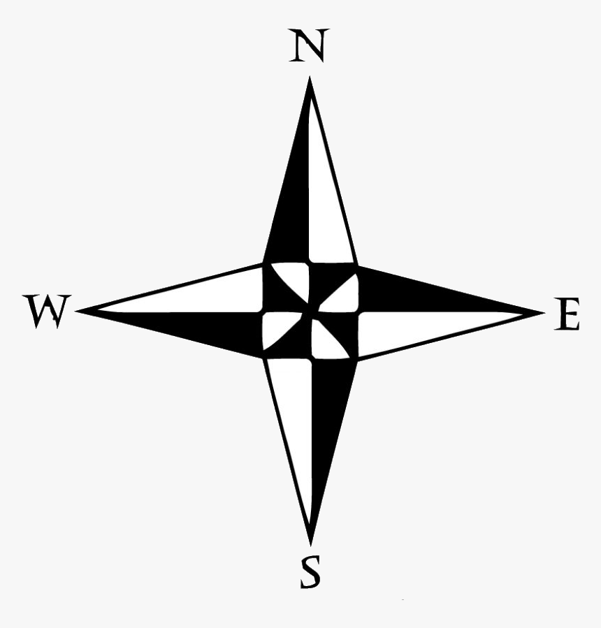 Coordinates North South East West - Simple Compass Rose, HD Png Download, Free Download