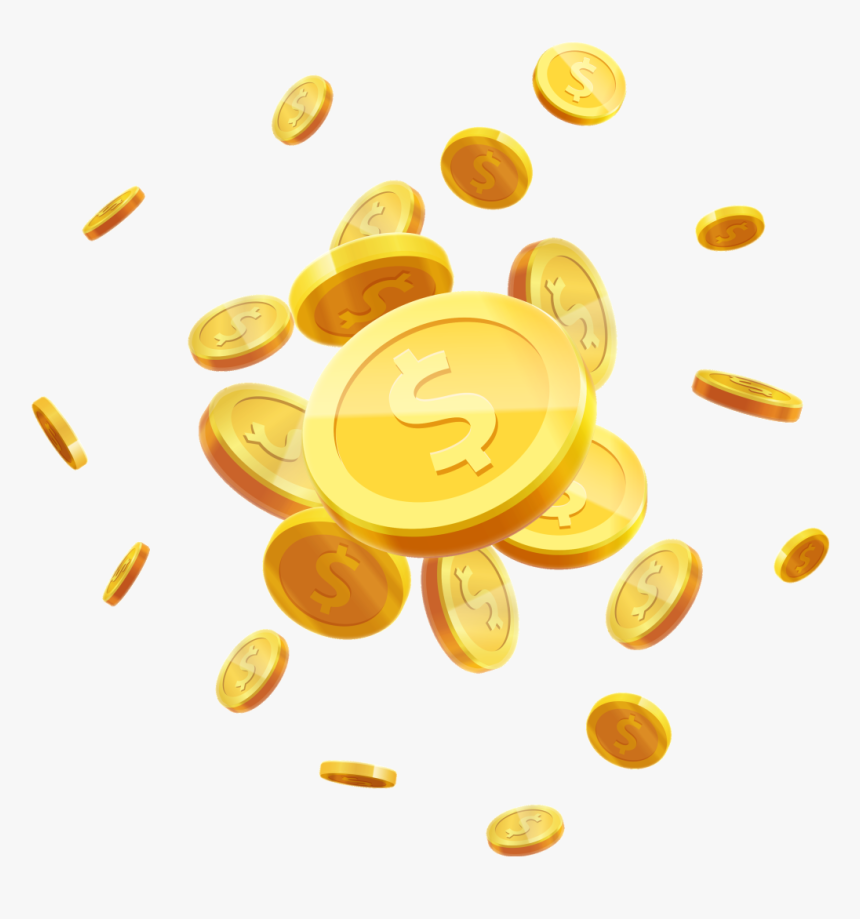 Golden Coin Decoration Vector - Gold Coin Vector Png, Transparent Png, Free Download