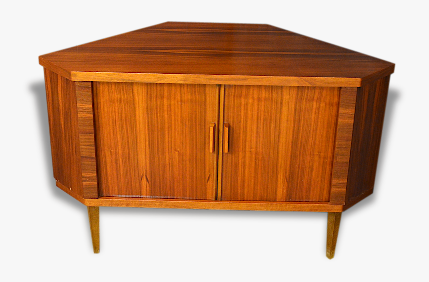 Scandinavian Design Corner Cabinet In Walnut Vintage - Cupboard, HD Png Download, Free Download