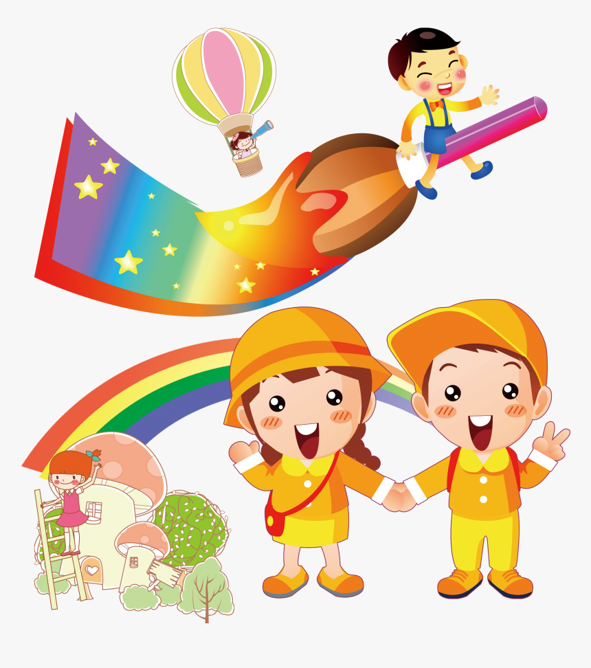 Kindergarten School Kids Clipart, HD Png Download, Free Download