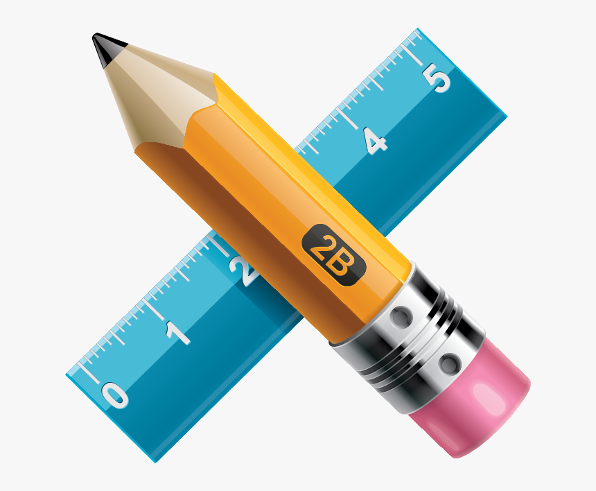 Pencil And Ruler Icon Transparent Background, HD Png Download, Free Download