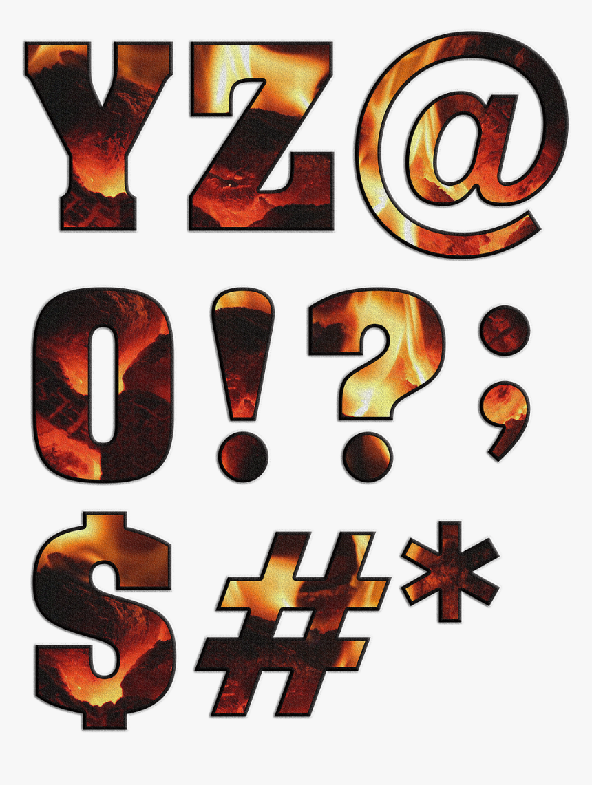 Transparent Fire Letters Png - Font, Png Download, Free Download