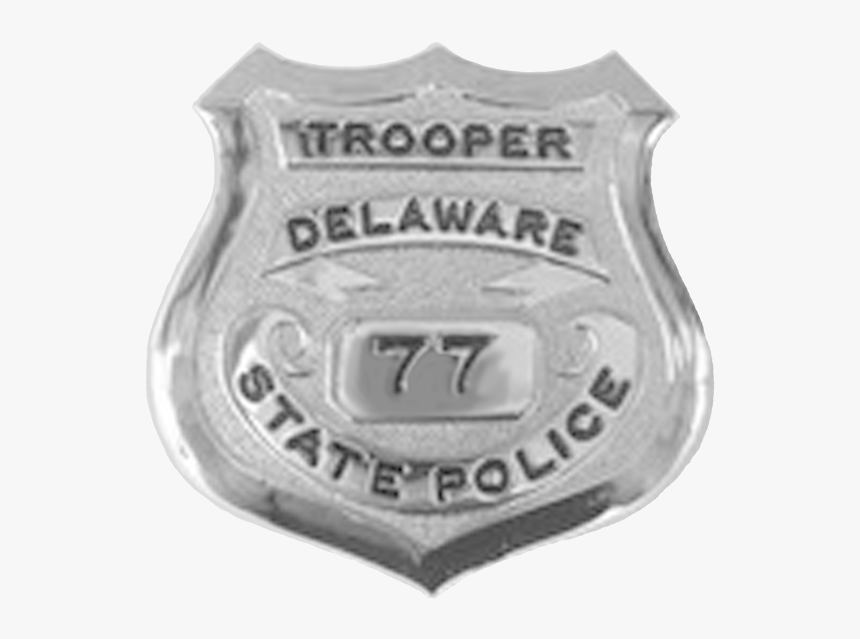 Police Badge White Delaware State Trooper Transparent - Delaware State Police Badge, HD Png Download, Free Download