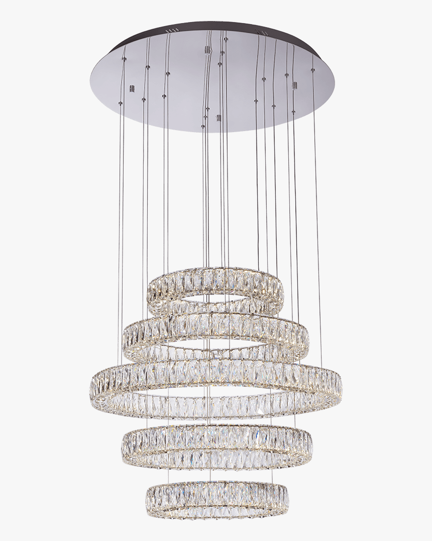 Crystal Ring 5 Light Adjustable Pendant - Chandelier, HD Png Download, Free Download