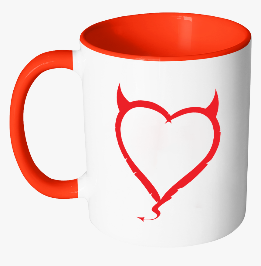 Devil Horns Heart Color Accent Coffee Mug - Mug, HD Png Download, Free Download