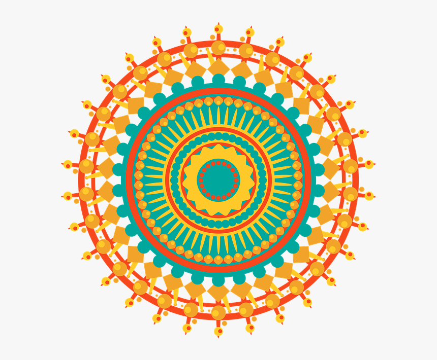 Mandala, Geometric, Design, Pattern, Shapes - Vintage Millefiori Bead Necklaces, HD Png Download, Free Download