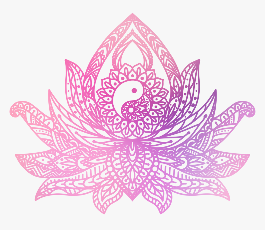 Watercolor Mandala Png Clip Art Royalty Free - Yin And Yang Lotus, Transparent Png, Free Download