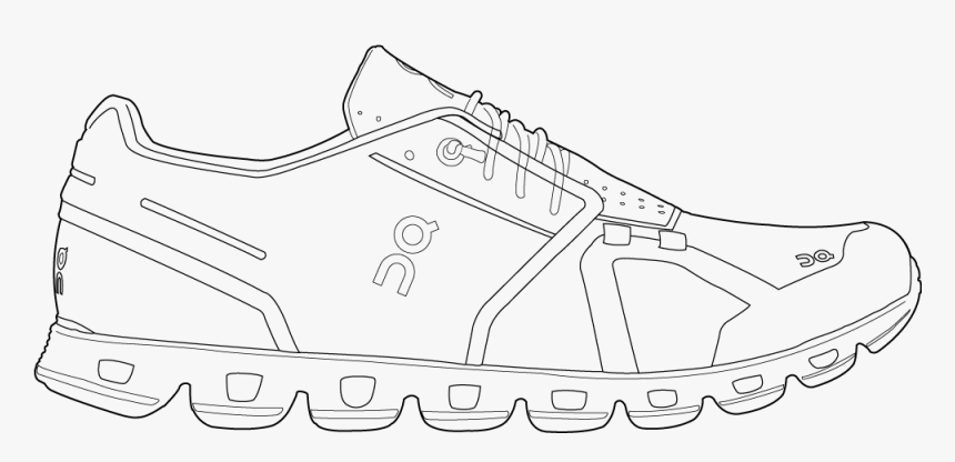 Track Running Shoes Outline - Shoe Black And White, HD Png Download, Free Download