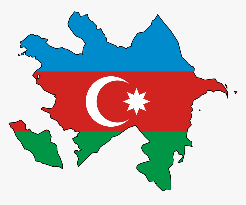 World Flags Clipart - Azerbaijan Map With Flag, HD Png Download, Free Download
