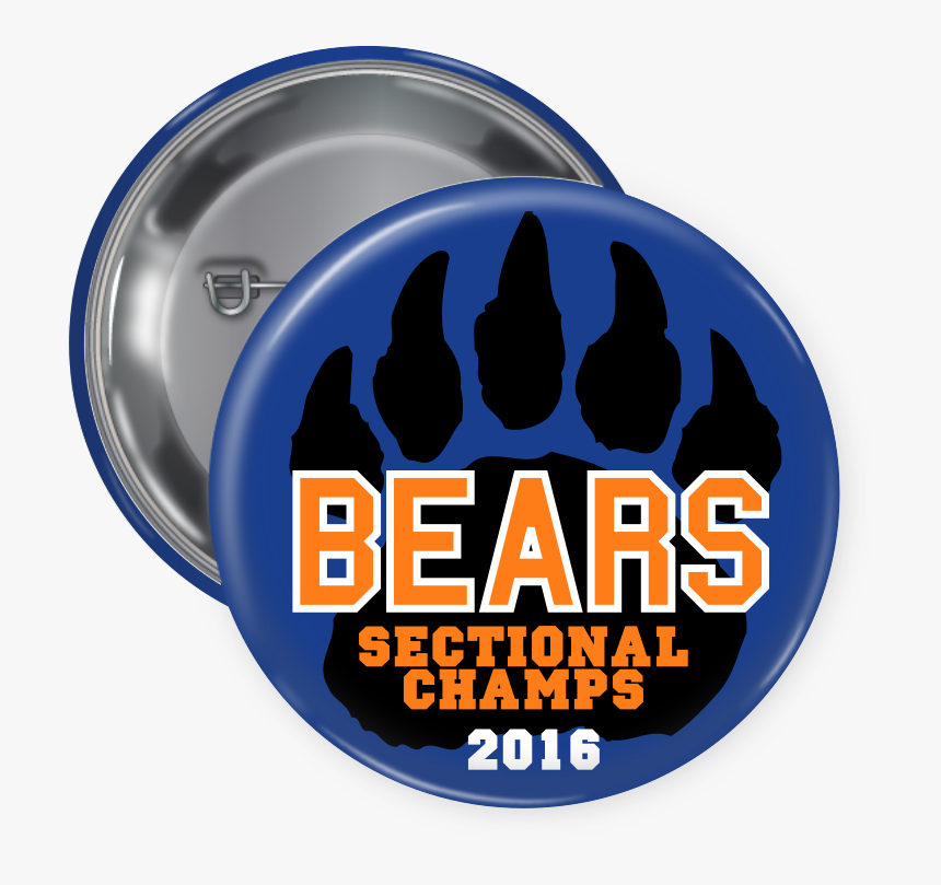 Bears Pin Backed Button - Wadsworth City School District, HD Png Download, Free Download