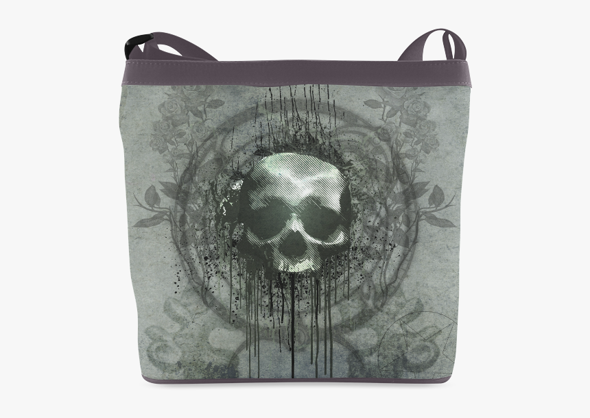 Awesome Skull With Bones And Grunge Crossbody Bags - Messenger Bag, HD Png Download, Free Download