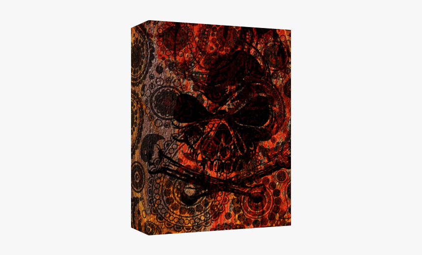 Angry Skull Emerging From Grunge Paisley And Fire - Visual Arts, HD Png Download, Free Download