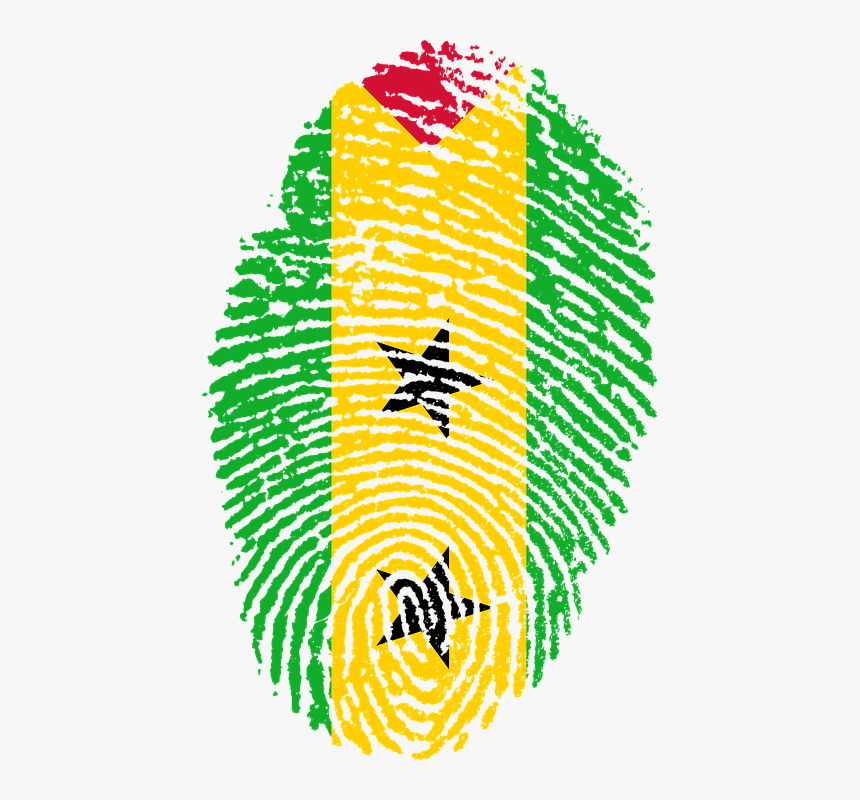 Sao, Tome, Principe, Flag, Fingerprint, Country, Pride - Trinidad And Tobago Fingerprint, HD Png Download, Free Download