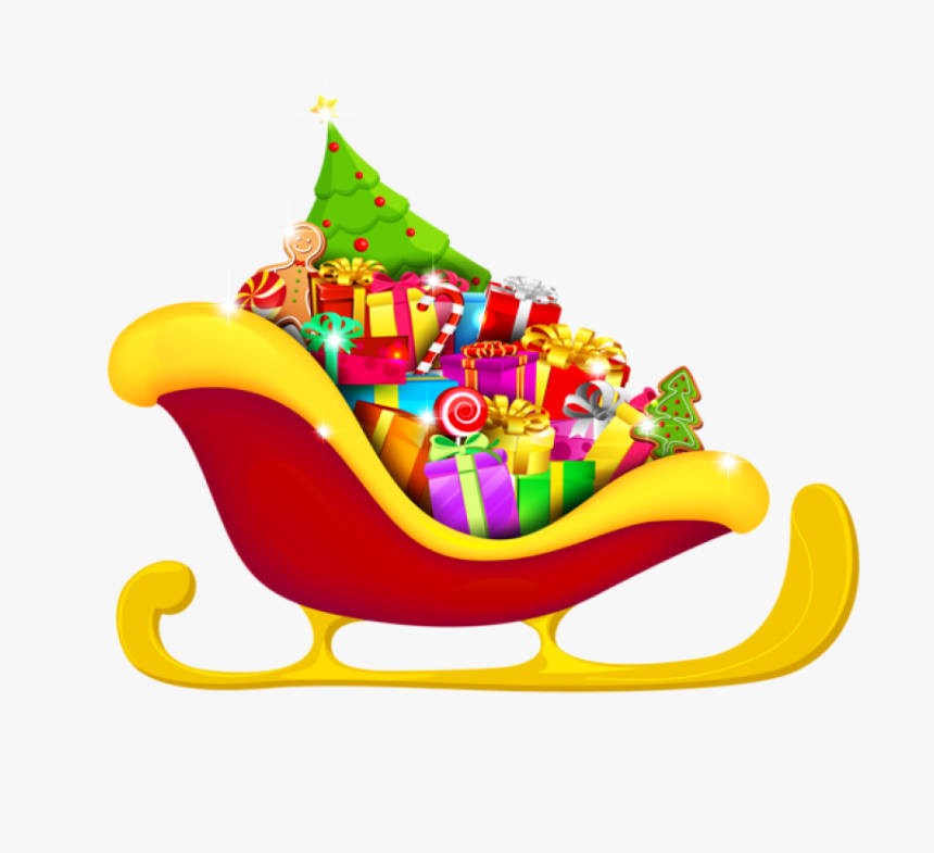 Sleigh With Presents Clipart, HD Png Download, Free Download