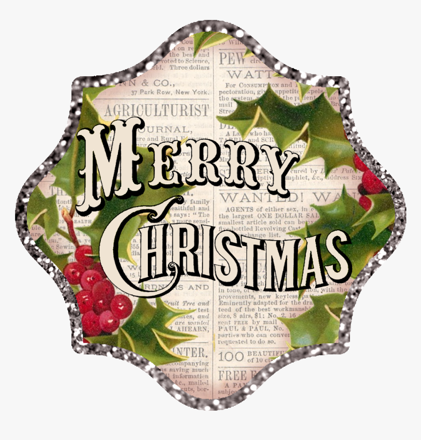 Transparent Christmas Clipart Transparent Background - Vintage Merry Christmas Clipart, HD Png Download, Free Download