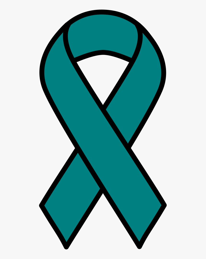 Teal Ovarian Cancer Ribbon - Ovarian Cancer Ribbon Clip Art, HD Png Download, Free Download