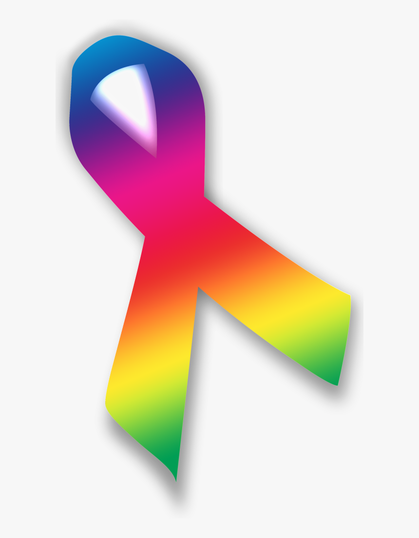 Skin Cancer Awareness Ribbon - Breast Cancer Ribbon Rainbow, HD Png Download, Free Download