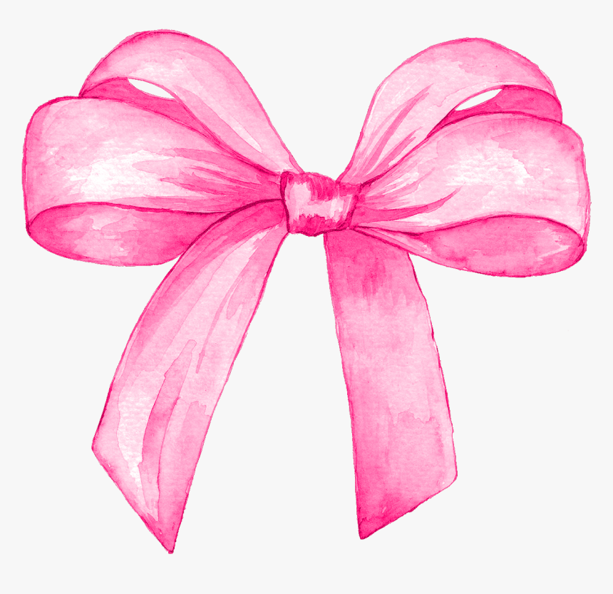 Ribbon Bow Png Logo , Transparent Cartoons - Pink Ribbon Bow Watercolor, Png Download, Free Download