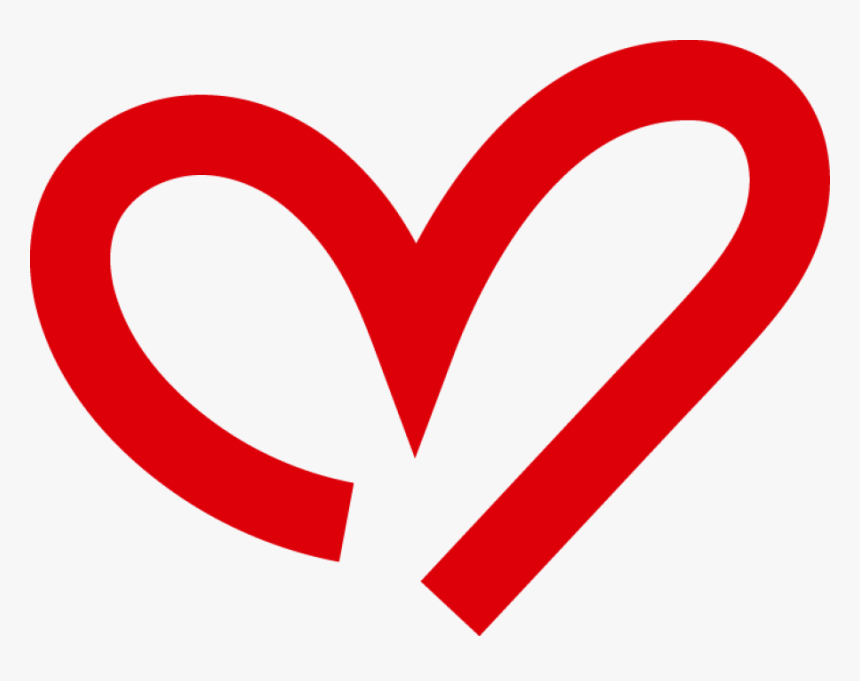 Curved Red Heart Outline Png Image - M Heart Logo Png, Transparent Png, Free Download