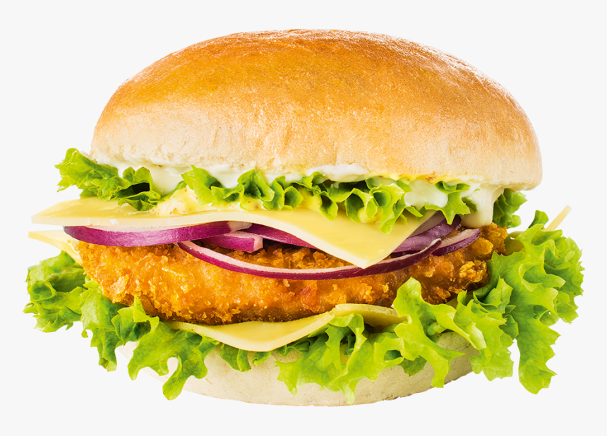 Chicken Burger Png - Hamburger Picture White Background, Transparent Png, Free Download